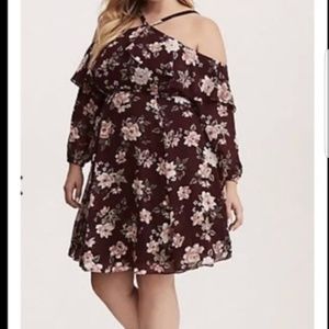 Maroon flower dress